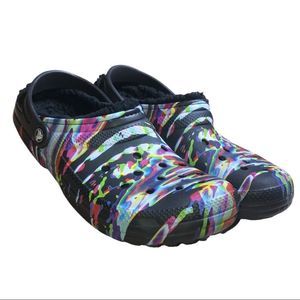 Crocs Classic Out Of This World Fuzz Lined Adult Clogs Size Men’s 11 Tie Dye